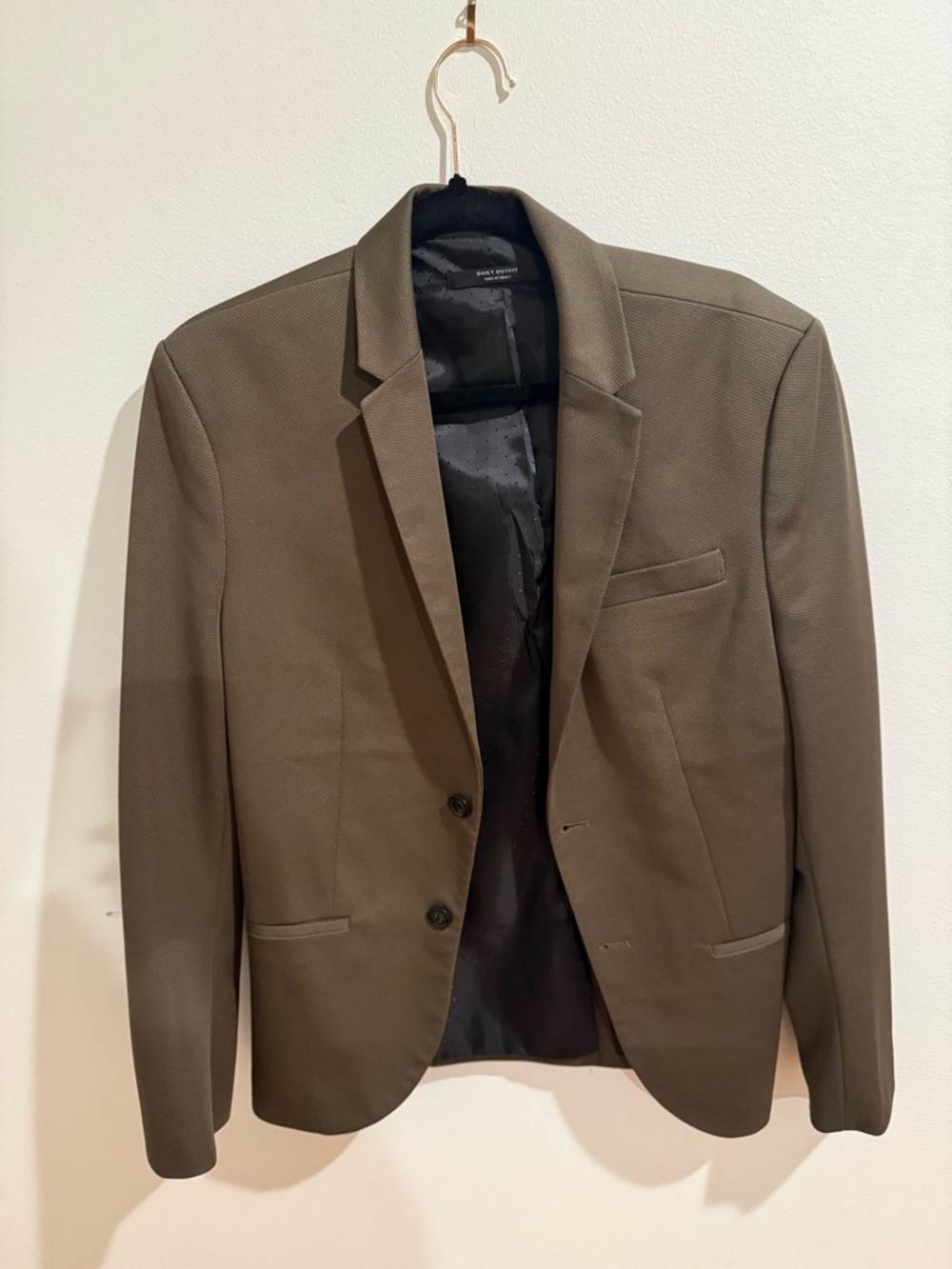Men's Olive Green Two-Button Blazer